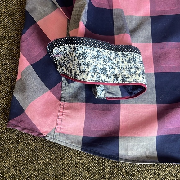 Au Noir Colourful Plaid Men’s Button Down Shirt Purple Punk Navy sz 6 (2XL) - Picture 3 of 14